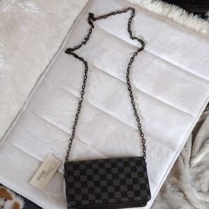Checkered Black Designer Crossbody Bag